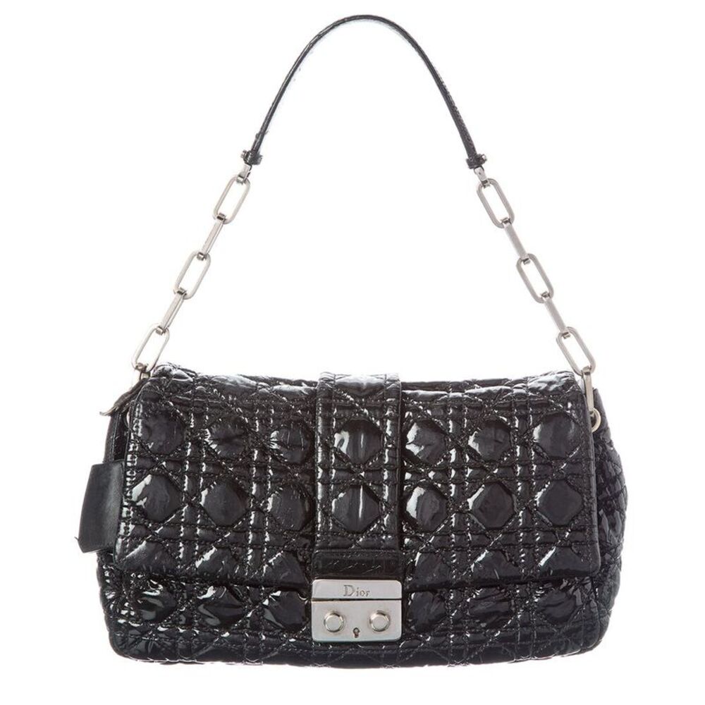 Dior Black Patent Leather Small Flap Patent Cannage (Authentic Pre-Loved)